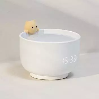 217 Будильник Многофункциональный Высокоточный Сенсорный Милый Кот Чайная Чашка Цифровой Будильник Настольный Рядом Ночной Светильник для Детей жёлтый