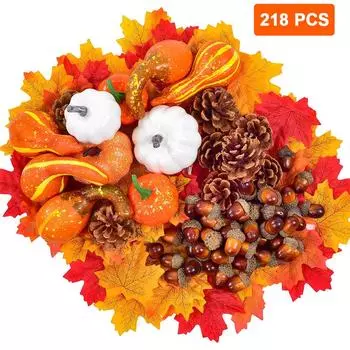 218 шт./компл. искусственные S-образные украшения на День благодарения S с тыквами One Size
