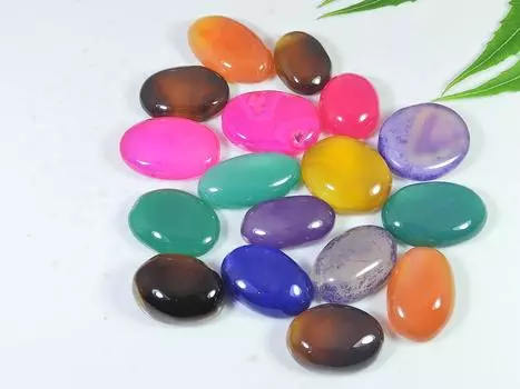 21-23 мм многоцветный оникс овальной формы кабошон драгоценный камень россыпью 17 шт. лот 300 карат RQ-2527