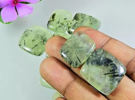 21-28 мм натуральный пренит рутил восьмиугольный кабошон драгоценный камень россыпью 09 шт. лот RQ-142