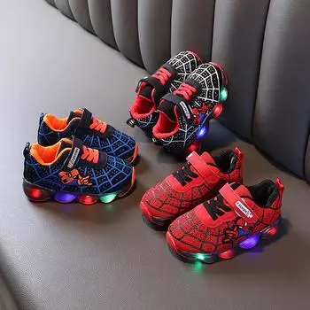 21-36 Дети Дети Девочки Мальчики Мультфильм Светодиодные Светящиеся Спортивные Кроссовки Обувь Детская Повседневная Спортивная Обувь 21