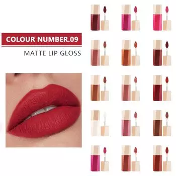 21,5 мл, 14 цветов, бархатная помада с антипригарным покрытием, блеск для губ One Size