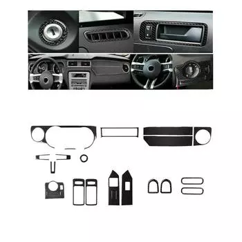 21 carbon fiber parts for a complete interior trim kit for ford mustang 2009-2013