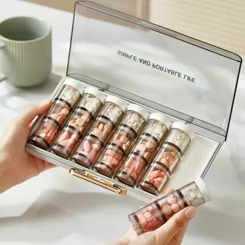 21 еженедельная таблетка-дозатор с герметичной крышкой, контейнер для таблеток на 7 дней, органайзер для таблеток, ящик для хранения зелёный