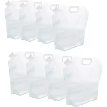 21 галлон (8 штук, 2,6 галлона каждая), Контейнер для хранения воды, складная сумка для воды для кемпинга, походов и аварийного хранения воды 1341 белый