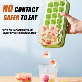 21 Grid Fully Sealed Non-contact Ice Cube Mold Maker Ice Tray Kitchen Gadgets Silicone Mold Kitchen Supplies