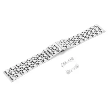 21 мм сменный ремешок для часов из нержавеющей стали, регулируемая длина, застежка-бабочка