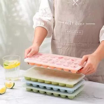 21 решетка для кубиков льда, 3D-форма в форме сердца, силиконовая коробка для хранения льда с крышкой, многоразовая, сделанная своими руками, решетка для льда, шар, кухонные принадлежности зелёный