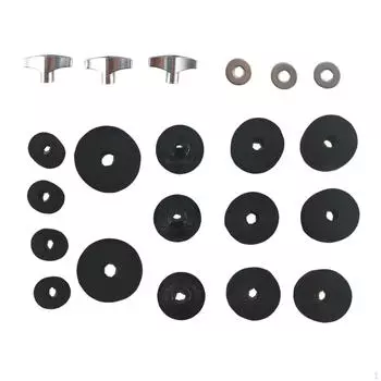 21 шт., барабанная установка, тарелки, фетровые шайбы, сменные перкуссионные музыкальные аксессуары чёрный
