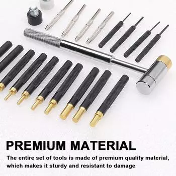 21 шт., набор инструментов для перфорации, двухсторонний медный молоток, набор инструментов для механического обслуживания, долото разноцветный