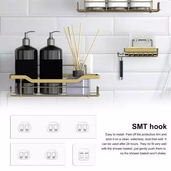 21 шт. прочные самоклеящиеся крючки для душевой кабины, водонепроницаемые, устойчивые к царапинам, грузоподъемность 30 фунтов, не требующие сверления настенные крючки для установки 21PCS