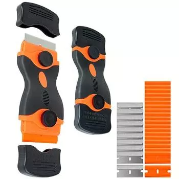 21 шт. скребок для бритвы с двойным лезвием, скребок для удаления бритвы с лезвиями для этикеток, наклеек, декалей, тонированного винила