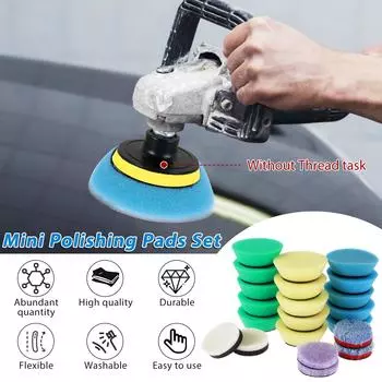 21 шт. Т-образная губка для полировки деталей автомобиля, мини-полировочные диски, набор для шлифовки автомобиля, вощения, герметизации, глазури