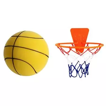21 см бесшумный баскетбольный прыгающий тренировочный мяч для занятий спортом в помещении (желтый)