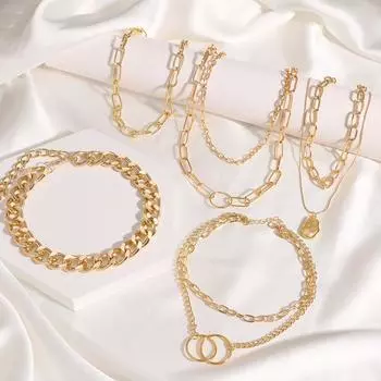 21 стиль ожерелье женская цепочка ключицы холодный ветер простой двухслойный ювелирный металл ретро