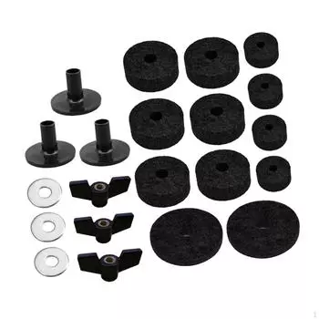 21 тарелка с барашковыми гайками и шайбами для барабанного оборудования чёрный