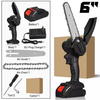 21 В 1200 Вт 6 дюймов мини-электрическая пила бензопила садовая лесозаготовительная пила деревообрабатывающие инструменты фрезы для дерева для Makiita 18 В батарея 1*Battery