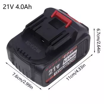 21 В 4,0 Ач 6,0 Ач перезаряжаемая литиевая батарея подходит для электроинструментов Makita 21 В, аккумуляторного гаечного ключа, пилы, дрели, шлифовальной машины, отвертки 4.0Ah