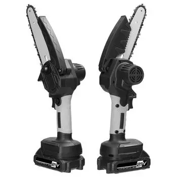 21 В 6-дюймовые портативные электрические обрезные пилы, маленькая бензопила для раскалывания древесины, щеточный двигатель, одна рука 1pcs battery US Plug разноцветный