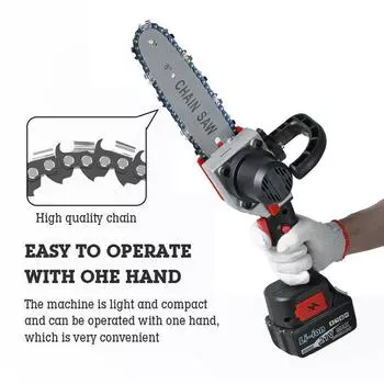 21 В 80000 мАч 8-дюймовая беспроводная электрическая цепная пила, бесщеточный садовый набор электроинструментов для резки древесины с аккумулятором