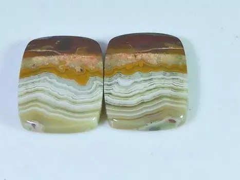 21Cts. Агат AAA Crazy Lace (15X19 мм каждый) Пара восьмиугольных кабошонов SK-3070
