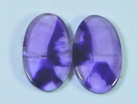 21Cts. Натуральный аметист (14X22X02 мм каждый) Пара овальных кабошонов SK-3090