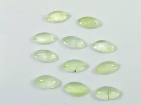 21Cts. Натуральный зеленый пренит кабошон маркиз драгоценный камень 11 шт. лот 5X12MM RQ-1930