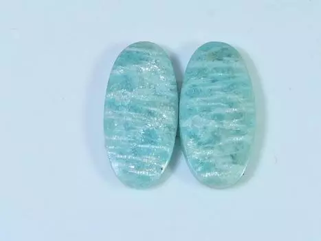 21Cts. Природный амазонит (12X25X03 мм каждый) Пара овальных кабошонов SK-3045