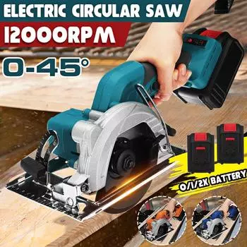 21V Электрическая мини-циркулярная пила 100 мм Многофункциональная электрическая пила DIY Электроинструмент 1500 Вт Электрические деревообрабатывающие инструменты 4 дюйма темно-синий