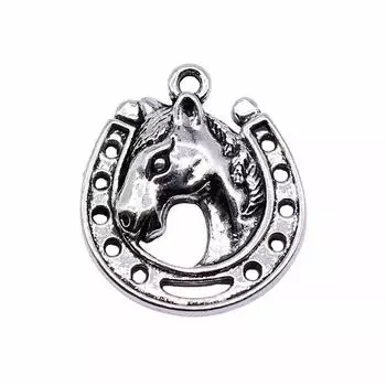 21x19 мм Подкова Лошадь Подвески античное серебро Цвет Товары для рукоделия Аксессуары Бренд: WYISYWG 10 шт.