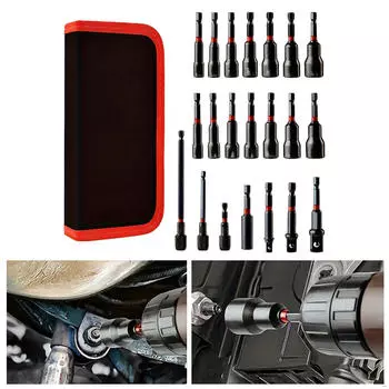 21x набор привлекательных торцевых ключей с длинным хвостовиком, прочные, простые в использовании, для ударной дрели, практичные