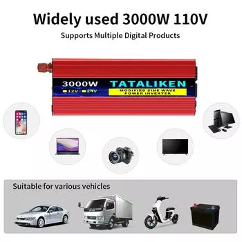 2200W/3000W/4000W Modified Sine Wave Inverter AC 12V TO 110V 60HZ With LED Voltage Display