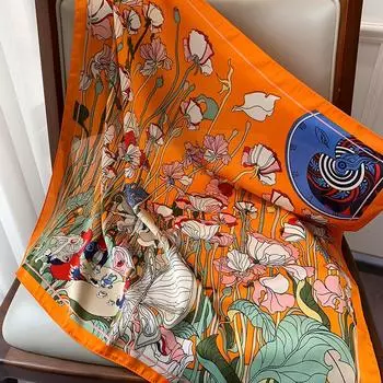 2204 Новый модный маленький квадратный шарф для тепла весной и осенью, солнцезащитный крем, шаль, шарф двойного назначения, профессиональный шарф, платок на голову 70*70cm