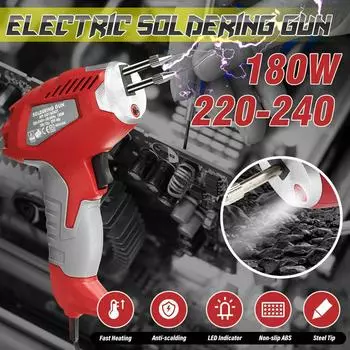 220-240V Hand-held Electric Soldering Iron Gun Internal Heating Soldering Gun Wire Welding Repair Tools Kit w/LED light 180W