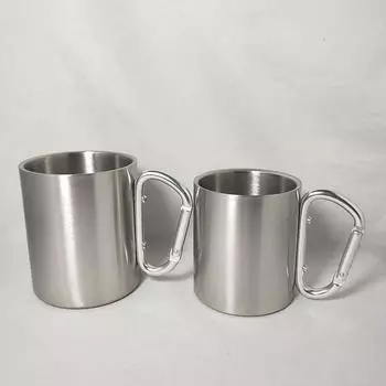 220/300 мл термокружка для путешествий с двойными стенками из нержавеющей стали для детей на открытом воздухе с карабином и ручкой-крючком, термостойкостью для кемпинга 200ml красный