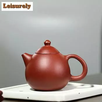 220 мл высококачественные чайники из фиолетовой глины Исин, художественные чайники ручной работы в форме яйца дракона, чайник для заваривания чая из сырой руды Dahongpao, чайный набор Zisha