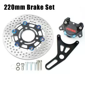 220 мм задний тормозной диск роторный суппорт мотоцикл 84 мм тормозной суппорт комплект уличный велосипед скутер велосипед для Honda Suzuki Yamaha Fuxi JOG чёрный