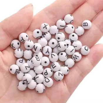 220 шт. Акриловые бусины Буквы Круглые Свободные бусины Для DIY Ожерелья Браслета Серег Изготовления Ювелирных Изделий Аксессуары для рукоделия