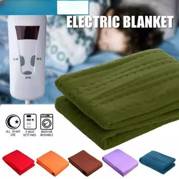 220 В 120 Вт электрическое одеяло с подогревом теплое одеяло из флиса цифровой таймер контроллер красный