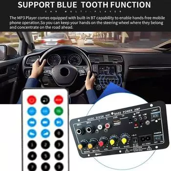 220 В 12 В цифровой усилитель Bluetooth плата сабвуфера двойной микрофон караоке усилитель динамик домашний кинотеатр DIY перезаряжаемая версия CN