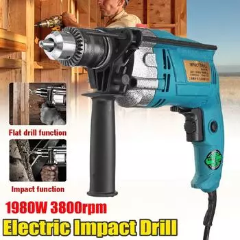 220 В 1980 Вт 3800 об/мин электрическая ударная дрель бытовая электрическая плоская дрель деревообрабатывающие электроинструменты