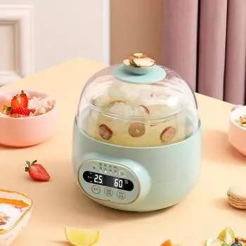 220 В 1 л автоматическая электрическая машина для тушения стеклянная мультиварка для детского питания для дома горшок для приготовления пищи белый/зеленый цвет 220V&us