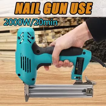 220 В 2000 Вт 10-30 мм Электрический гвоздезабивной пистолет Сверхмощный деревообрабатывающий электроинструмент Электрический гвоздь-скоба