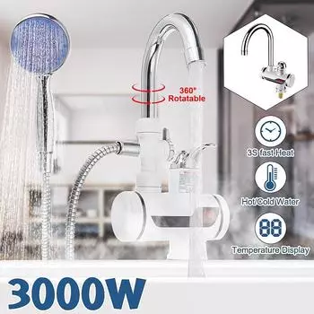 220 В 3000 Вт электрический кран для горячей воды, мгновенный светодиодный дисплей для дома, кухни, ванной комнаты с насадкой для душа LED Display