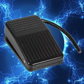 220 В / 380 В электрическая пластиковая педаль для включения и выключения управления черный цвет 10 см шнур чёрный