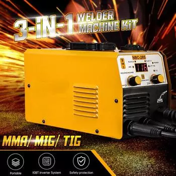 220 В 3 в 1 умный сварочный аппарат MMA Сварочный аппарат TIG Переносной электрический сварочный аппарат MIG ARC TIG