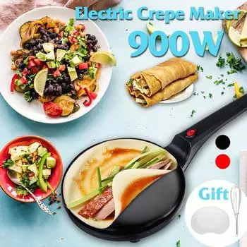 220 В 900 Вт антипригарная электрическая блинница для пиццы блинница с антипригарным покрытием сковорода для выпечки торт машина кухонные инструменты для приготовления блинов чёрный