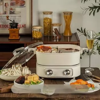 220 В электрическая 2-х вкусовая сплит-система Hot Pot 6L многофункциональная домашняя электрическая пароварка для приготовления пищи на пару сковорода 220V