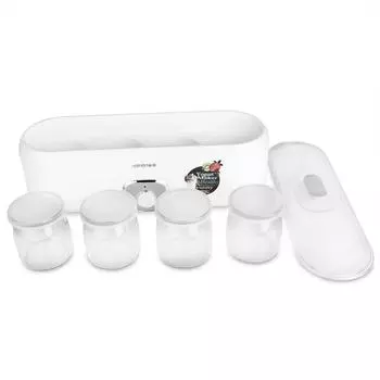 220 В электрическая йогуртница с 4 стеклянными банками для ферментации Мини автоматическая йогуртница Бытовая техника для самостоятельного приготовления йогурта Кухонная техника EU белый