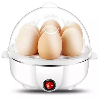 220 В электрическая мини-портативная яйцеварка с 5 отверстиями, многофункциональная яично-заварная машина для приготовления яиц на пару белый
